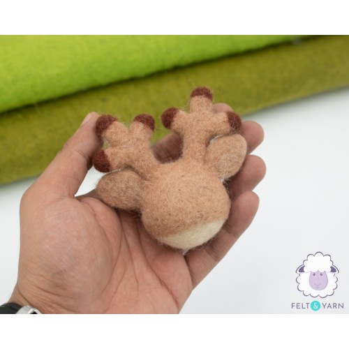 3cm & 4cm Brown Felt Deer Head
