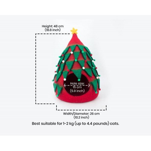 Felt Christmas Tree Cat House