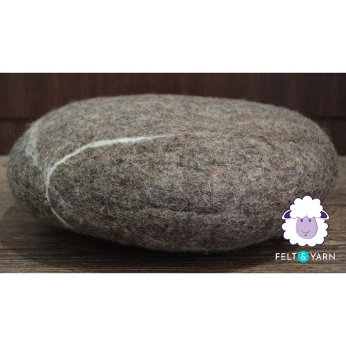 40 x 15cm Wool Felt Pouf | Wool Felt Stone Pouf | 100% Handmade