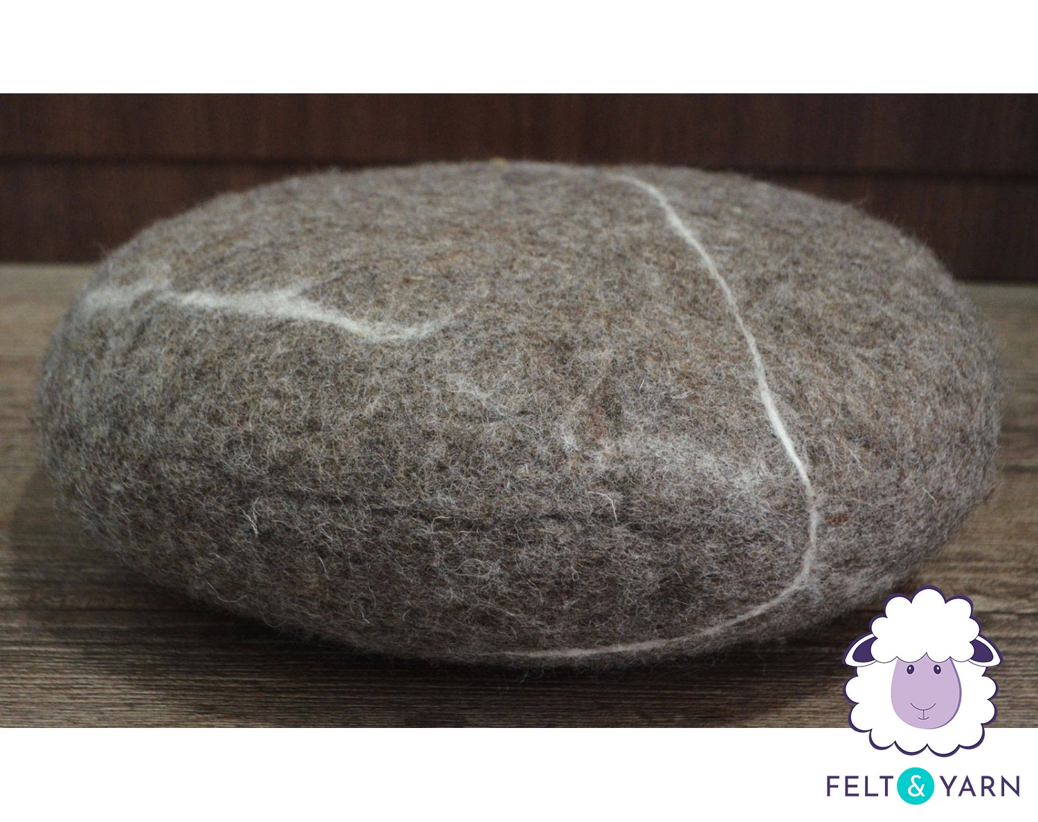 40 x 15cm Wool Felt Pouf | Wool Felt Stone Pouf | 100% Handmade