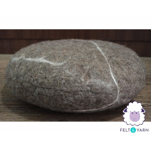 40 x 15cm Wool Felt Pouf | Wool Felt Stone Pouf | 100% Handmade