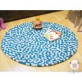 Deep-sea Blue White Felt Ball Rug