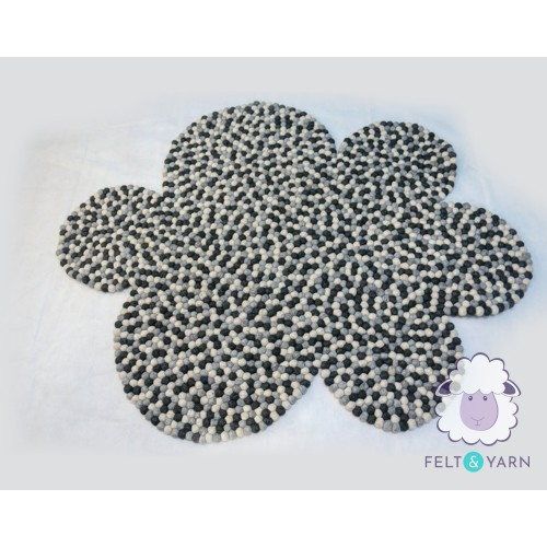 Black Felt Cloud Pebble Rug