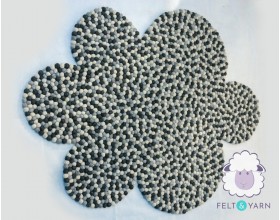 Black Felt Cloud Pebble Rug