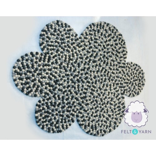 Black Felt Cloud Pebble Rug