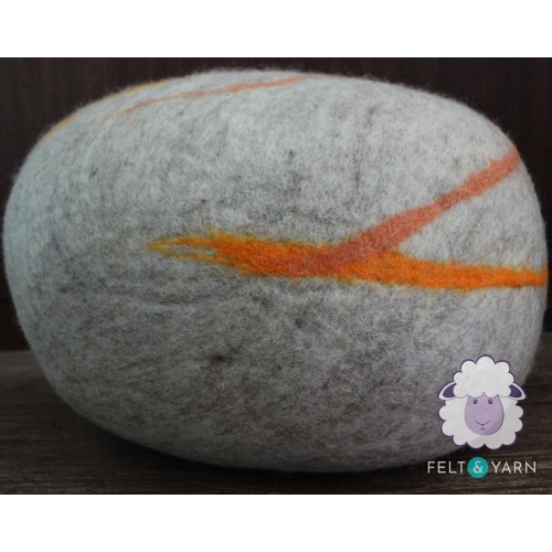 40cm Wool Felt Pouf | Felt Stone Pillow