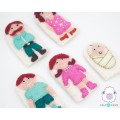 5 Members Family Wool Felt Puppets