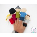 5 Members Stitched Felted Family Set Puppet