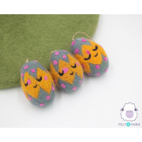 Felt Floral Design Easter Eggs