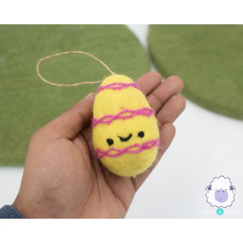 Smiley Felt Easter Egg Ornament