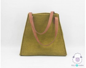 Green Felt Tote Bag - Felt and Yarn