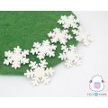 7cm White Felt Snowflakes