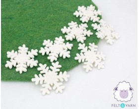 7cm White Felt Snowflakes
