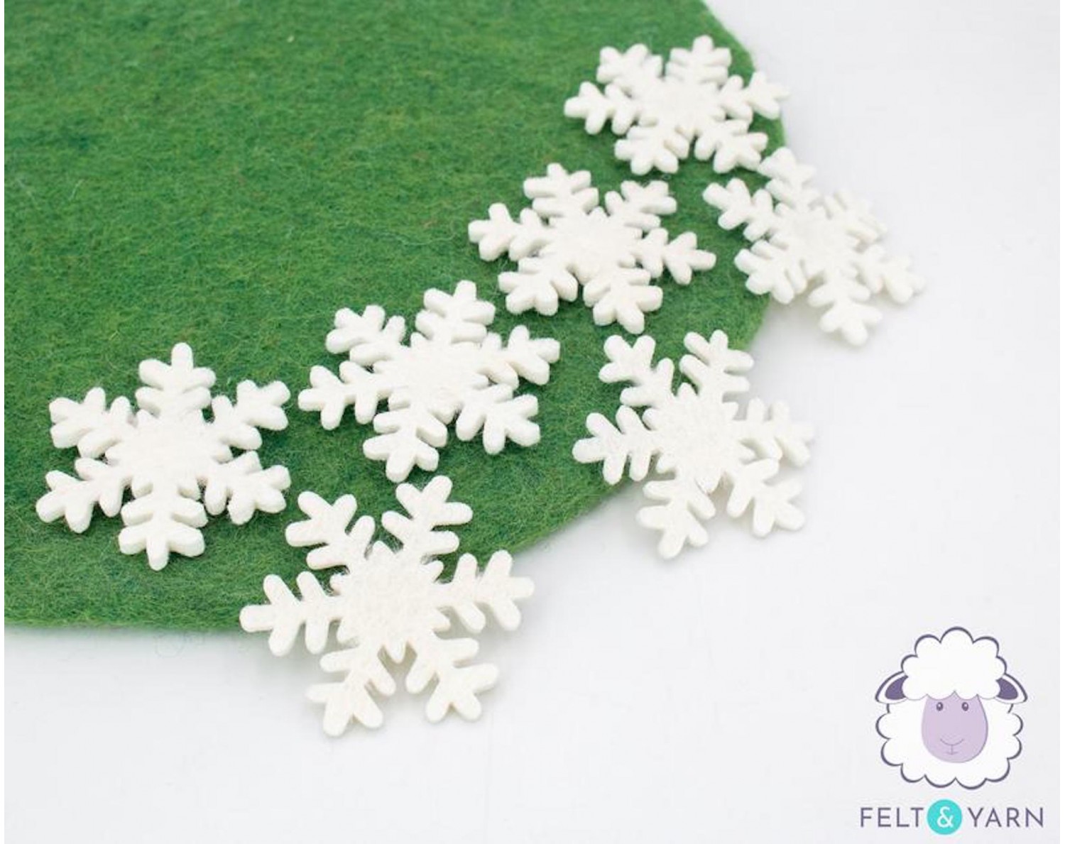 7cm White Felt Snowflakes