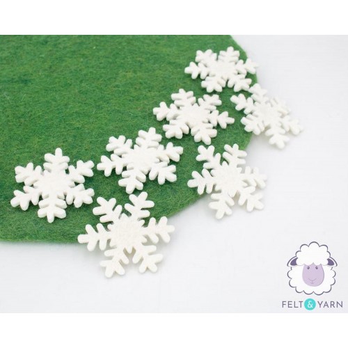 7cm White Felt Snowflakes