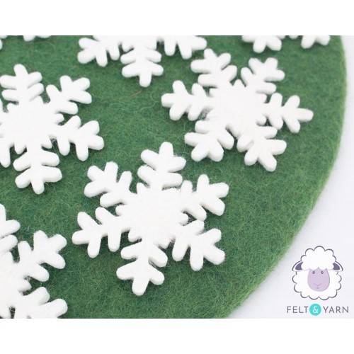 7cm White Felt Snowflakes