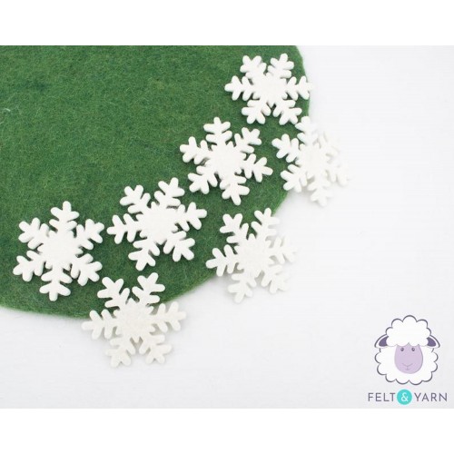 7cm White Felt Snowflakes