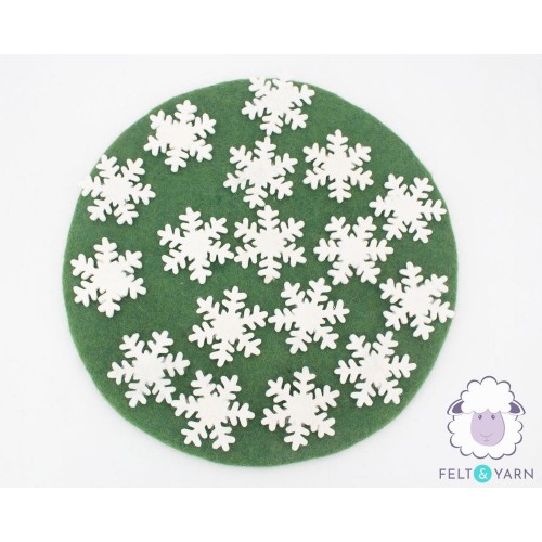 7cm White Felt Snowflakes