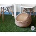 Natural Felt Cat Cave with Stripes