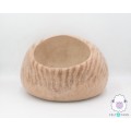 Natural colored striped design cat house - Felt and Yarn Natural colored striped design cat house - Felt and Yarn