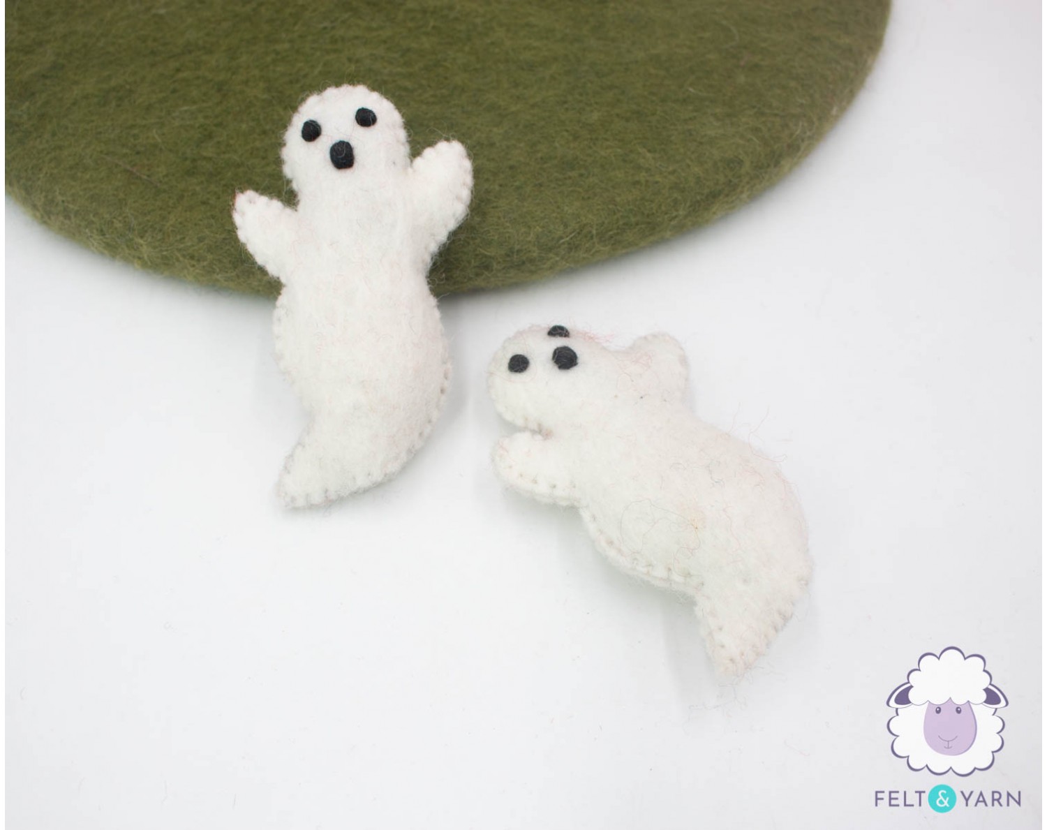 10cm Stitched White Halloween Ghost