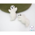 10x5cm Stitched White Halloween Felt Ghost