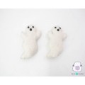 10x5cm Stitched White Halloween Felt Ghost