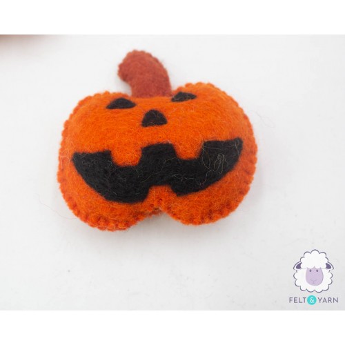 7cm Wool Felt Scary Monster Pumpkin