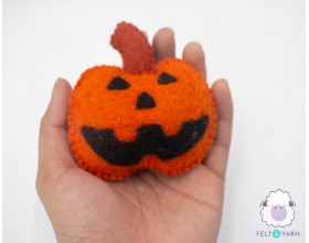 Wool Felt Scary Monster Pumpkin - Felt and Yarn