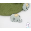 Stitched Felt Light Gray Elephant