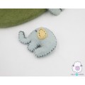 Stitched Felt Light Gray Elephant