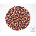 Fifteen Color Multicolor Felt Ball Rug