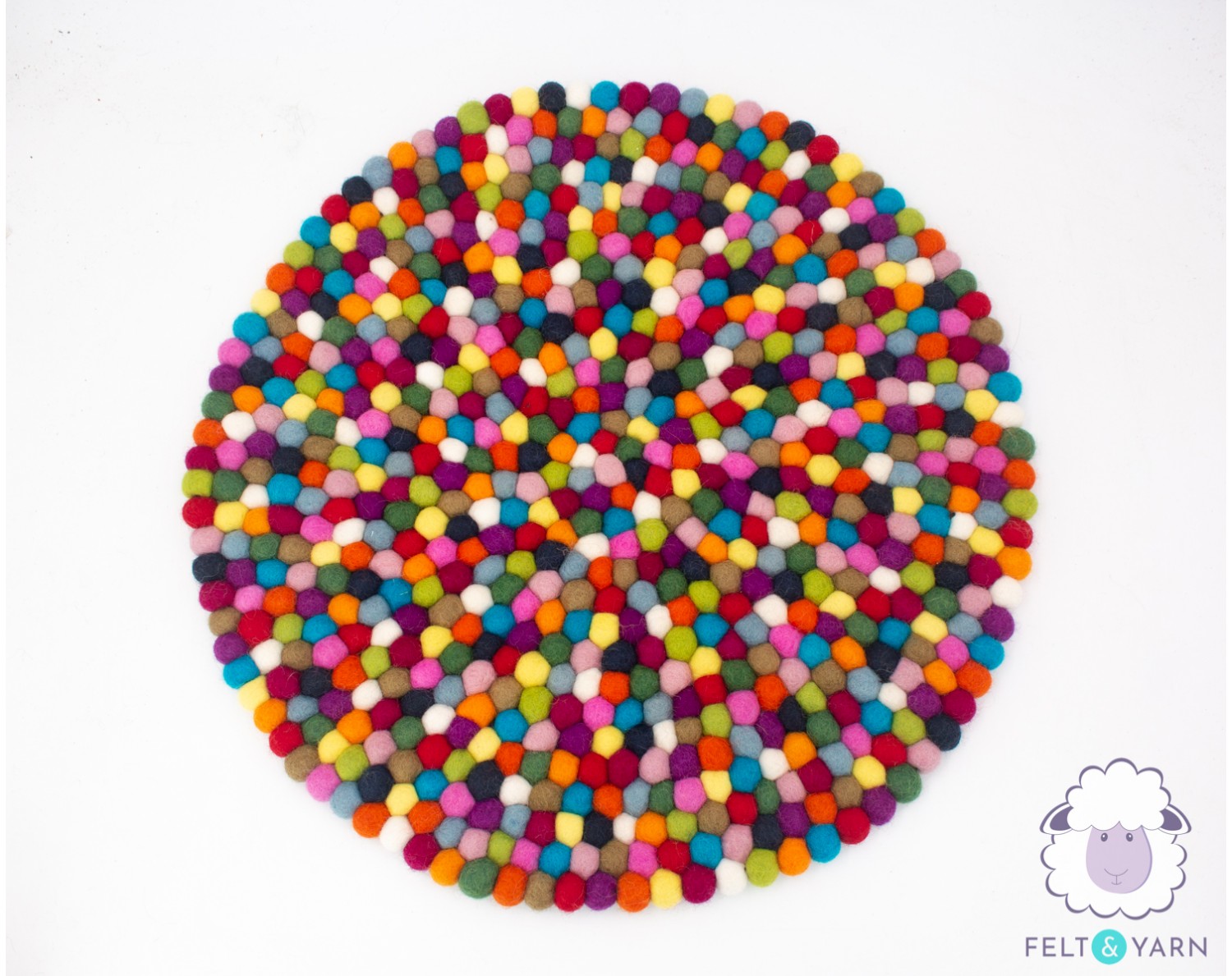 Fifteen Color Multicolor Felt Ball Rug