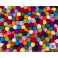 Fifteen Color Multicolor Felt Ball Rug