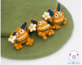 Felt Monster Keyring - Felt and Yarn