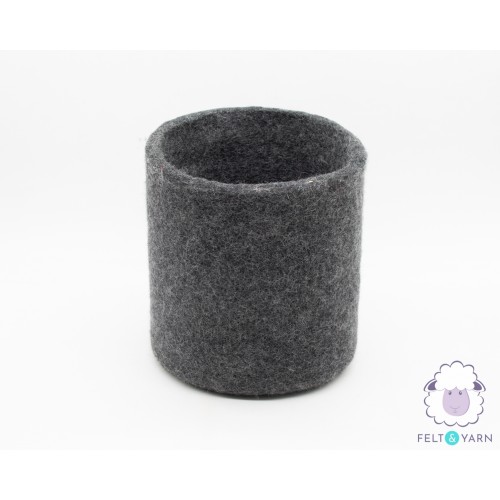 Tall Dark Grey Felt Basket