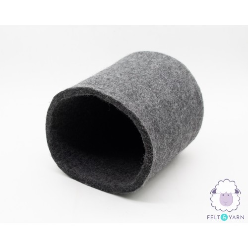 Tall Dark Grey Felt Basket