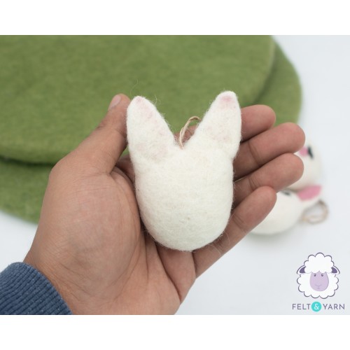 White Felt Cat Head