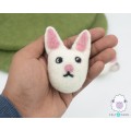 White Felt Cat Head