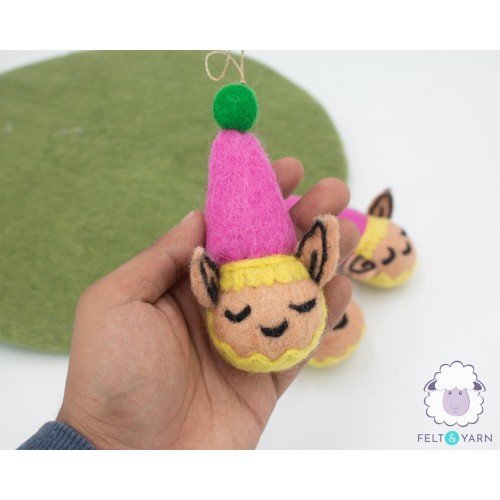 Handmade Felt Elf Head Ornament