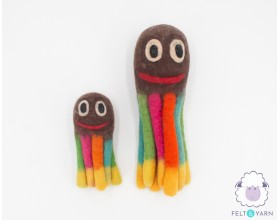 17 cm and 30 cm octopus dog toy - Felt and Yarn