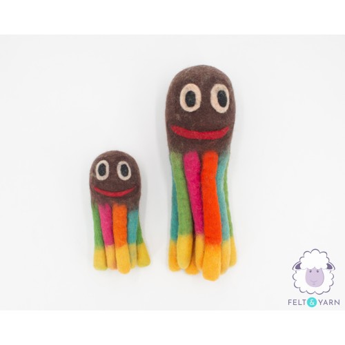 17 cm and 30 cm octopus dog toy - Felt and Yarn