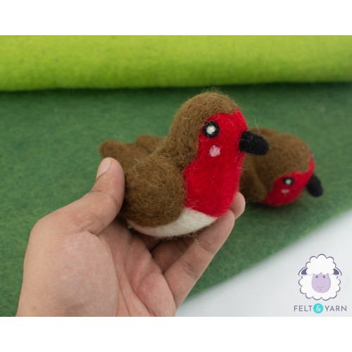 10cm Christmas Felt Robin Bird