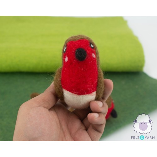 10cm Christmas Felt Robin Bird