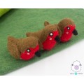 10cm Christmas Felt Robin Bird