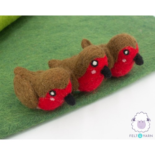 10cm Christmas Felt Robin Bird