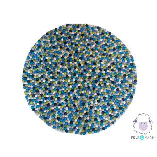 Lime and Mint Color Felt Rug for Home & Office - Felt & Yarn