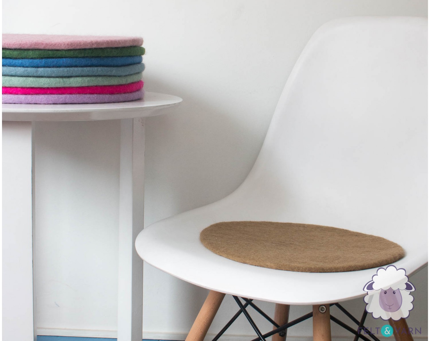 Buy Felt and yarn's Handmade plain chair and seat pad - Felt & Yarn