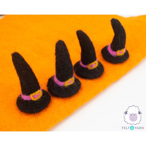 6.5cm Wool Felt Black Witch Hat