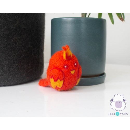 6cm Wool Fire Bird Phoenix